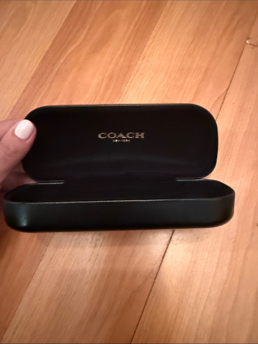 Coach Black Eyewear Case with Gold Logo